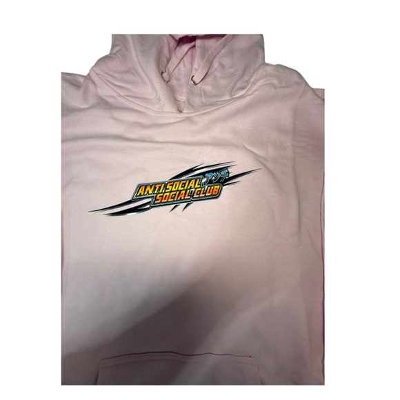 Anti Social Social Club Motor Sport Hoodie - Pink - Size XL - Picture 2 of 7